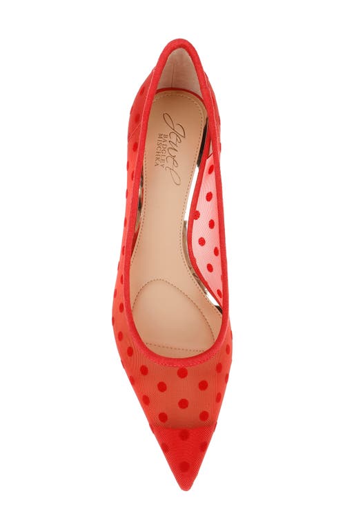 Jewel Badgley Mischka Elena Pointed Cap Toe Pump In Red