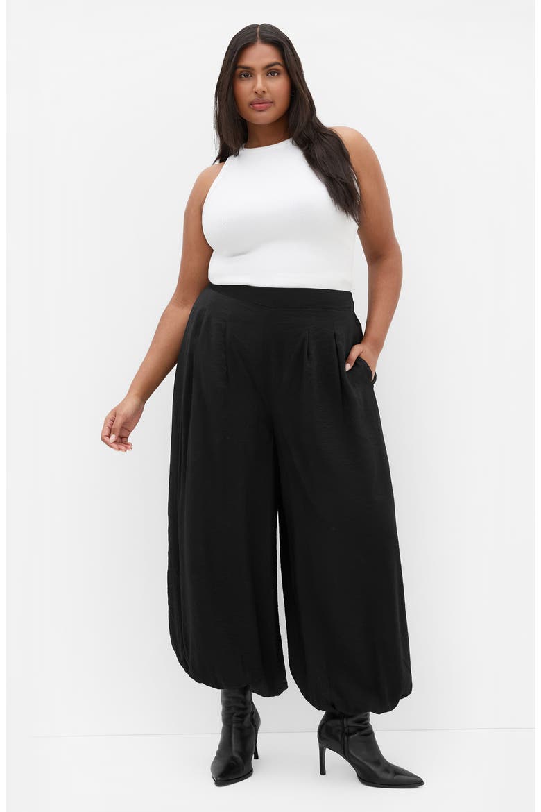 Flow Wide Leg Pleated Pants, Alternate, color, BLACK