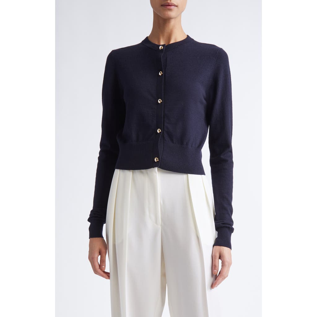 Altuzarra Arlette Merino Wool Blend Cardigan in Navy  product
