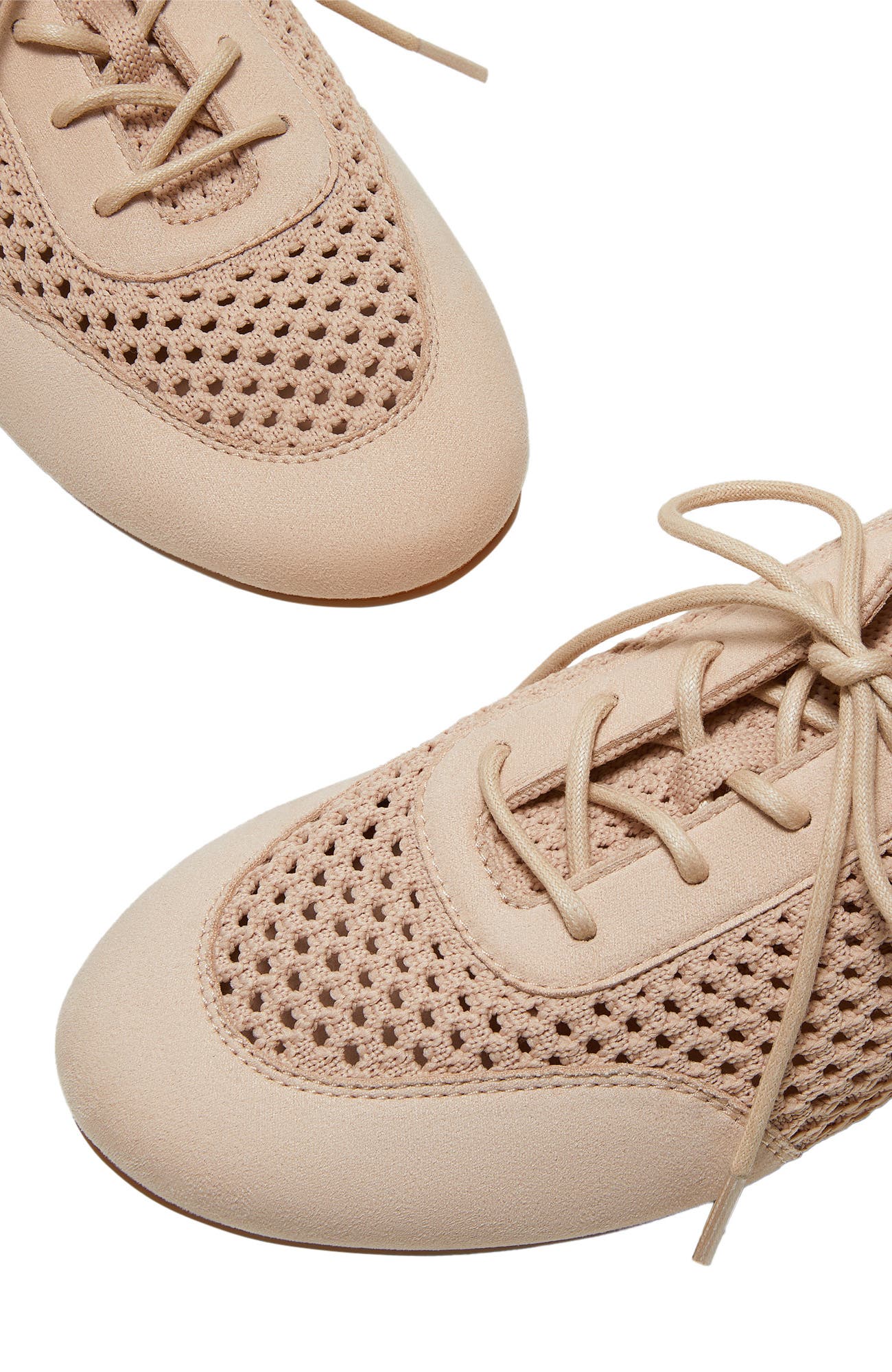 VIVAIA Round-Toe Lace-Up Mesh Sneakers, Alternate, color, Shell Tint