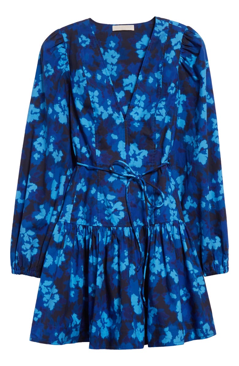 Ulla Johnson Anita Long Sleeve Cotton Sateen Minidress, Alternate, color, Azure