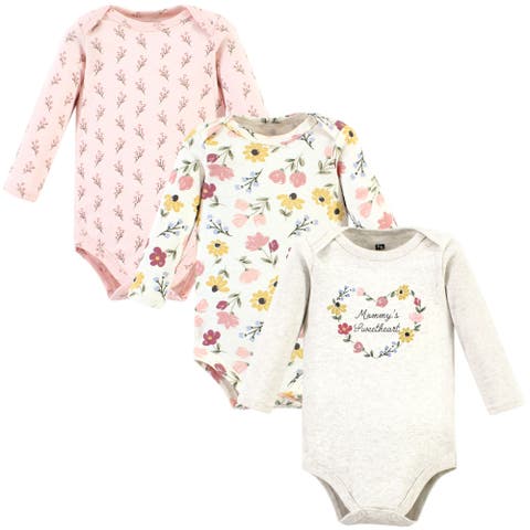 Little Soft Cotton Long-Sleeve One-Piece 3Pk