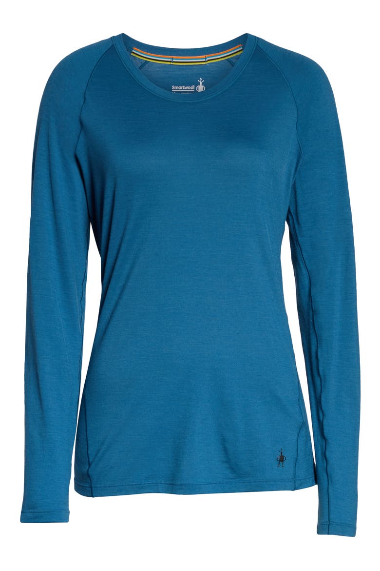 Merino Wool 150 Base Layer Top, Alternate, color, LIGHT BLUE MARLIN
