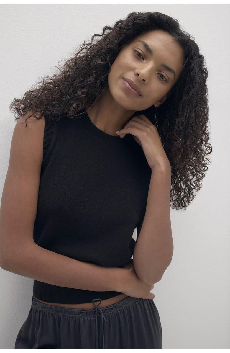 NAKED CASHMERE Sylvie Cashmere Sweater Vest, Alternate, color, Black