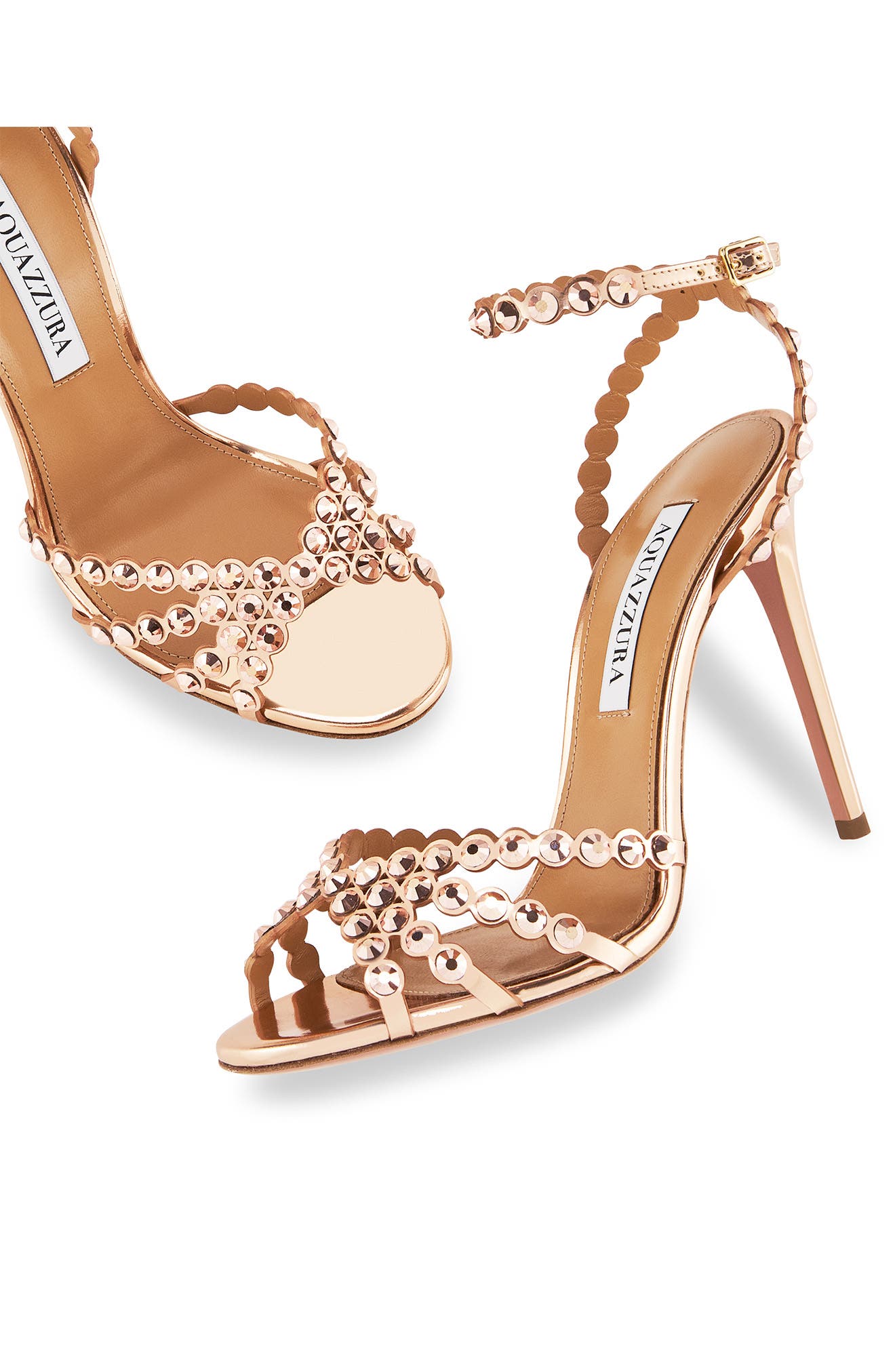 Aquazzura Tequila Crystal Ankle Strap Sandal, Alternate, color, 