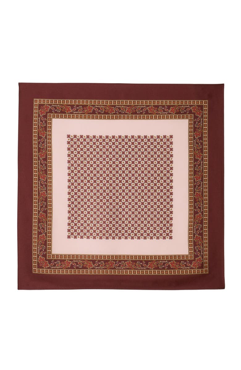 SANDRO Placed print scarf, Main, color, Nude / Bordeaux