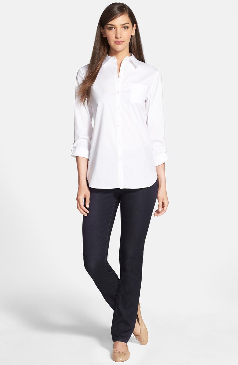 Lafayette 148 New York Roll Tab Sleeve Blouse, Alternate, color,