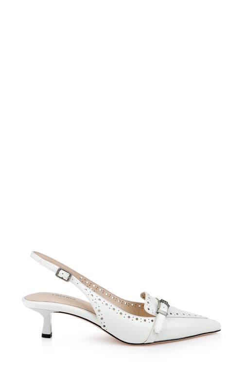 L Agence L'agence Lourdes Slingback Pointed Toe Kitten Heel Pump In White