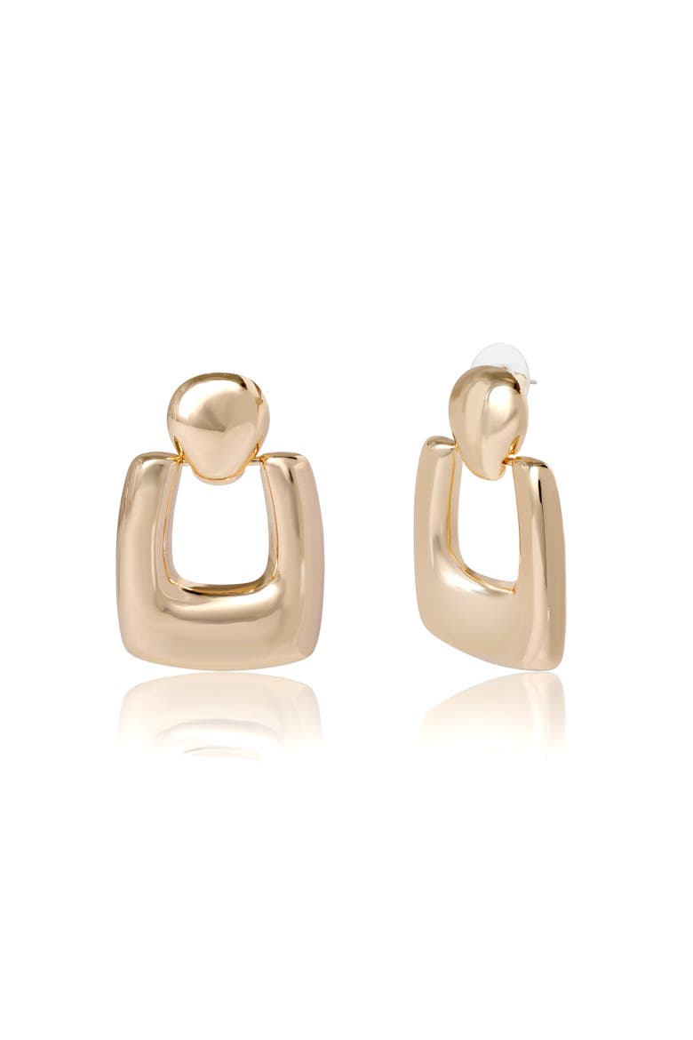 Square Drop Earrings, Alternate, color, Gold