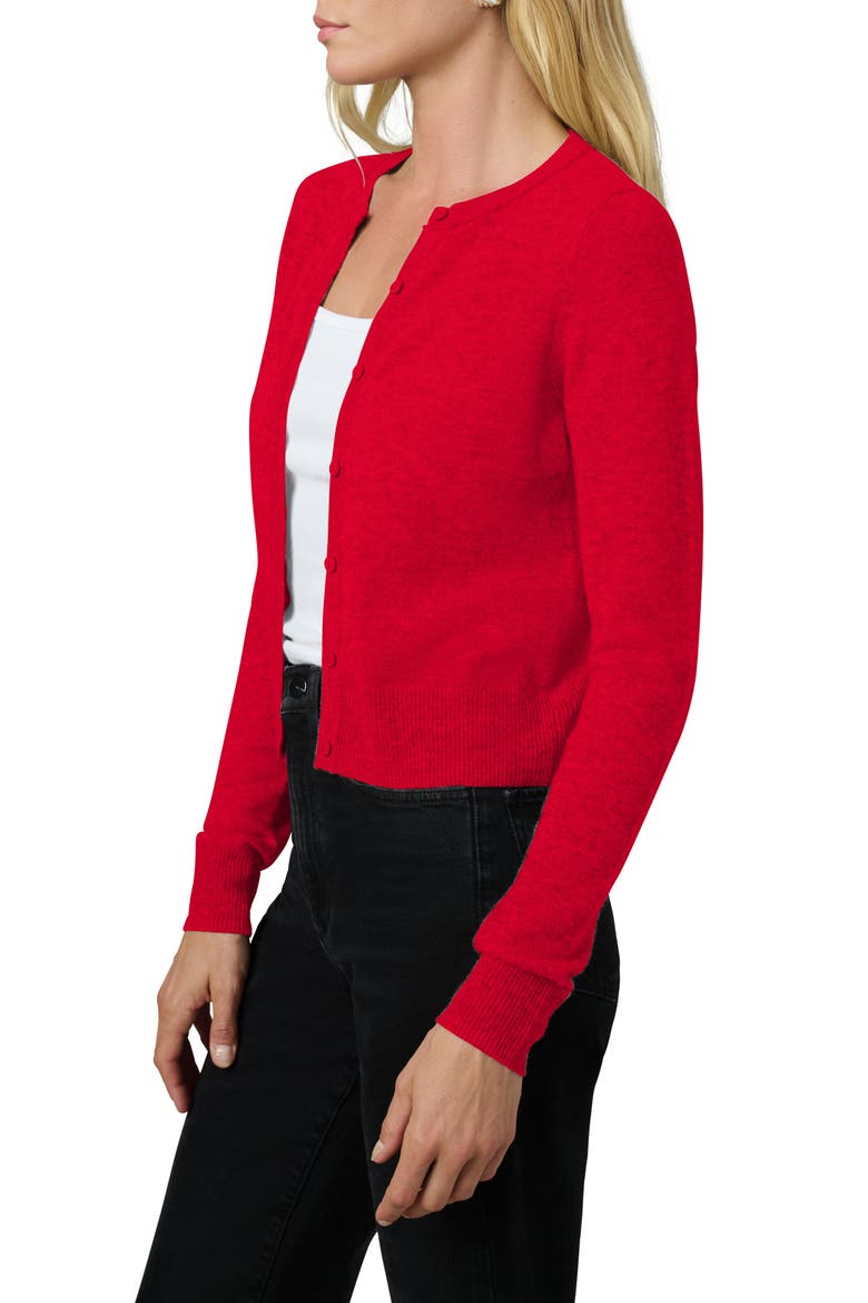 The Dani Crop Cashmere Cardigan, Alternate, color, HOLIDAY RED