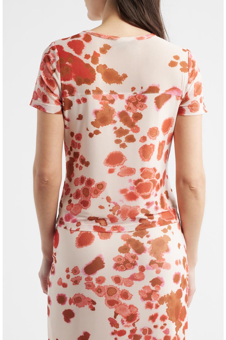 Floral Crewneck T-Shirt, Alternate, color, PINK/ RED