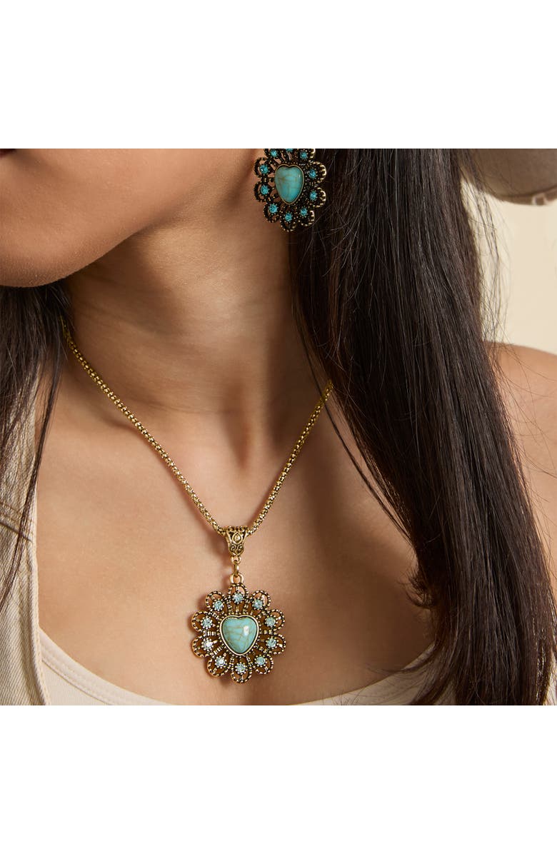 Jessica Simpson Stone Ornate Heart Earrings, Alternate, color, 