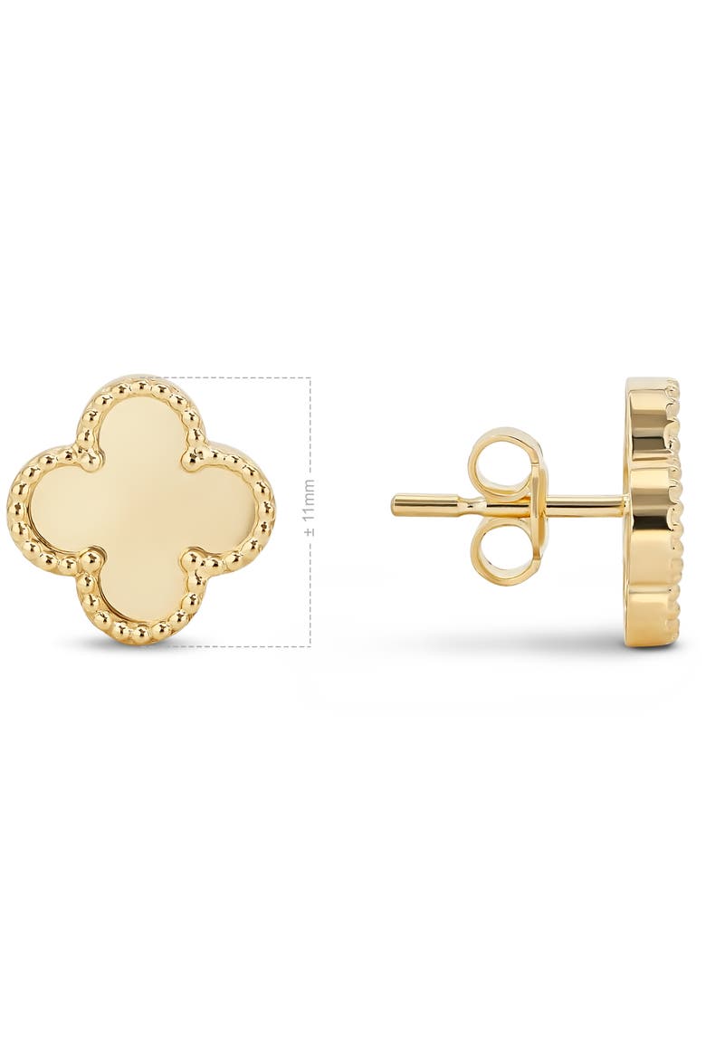 Clover Earrings in 14K Gold, 11mm, Alternate, color, Yellow Gold