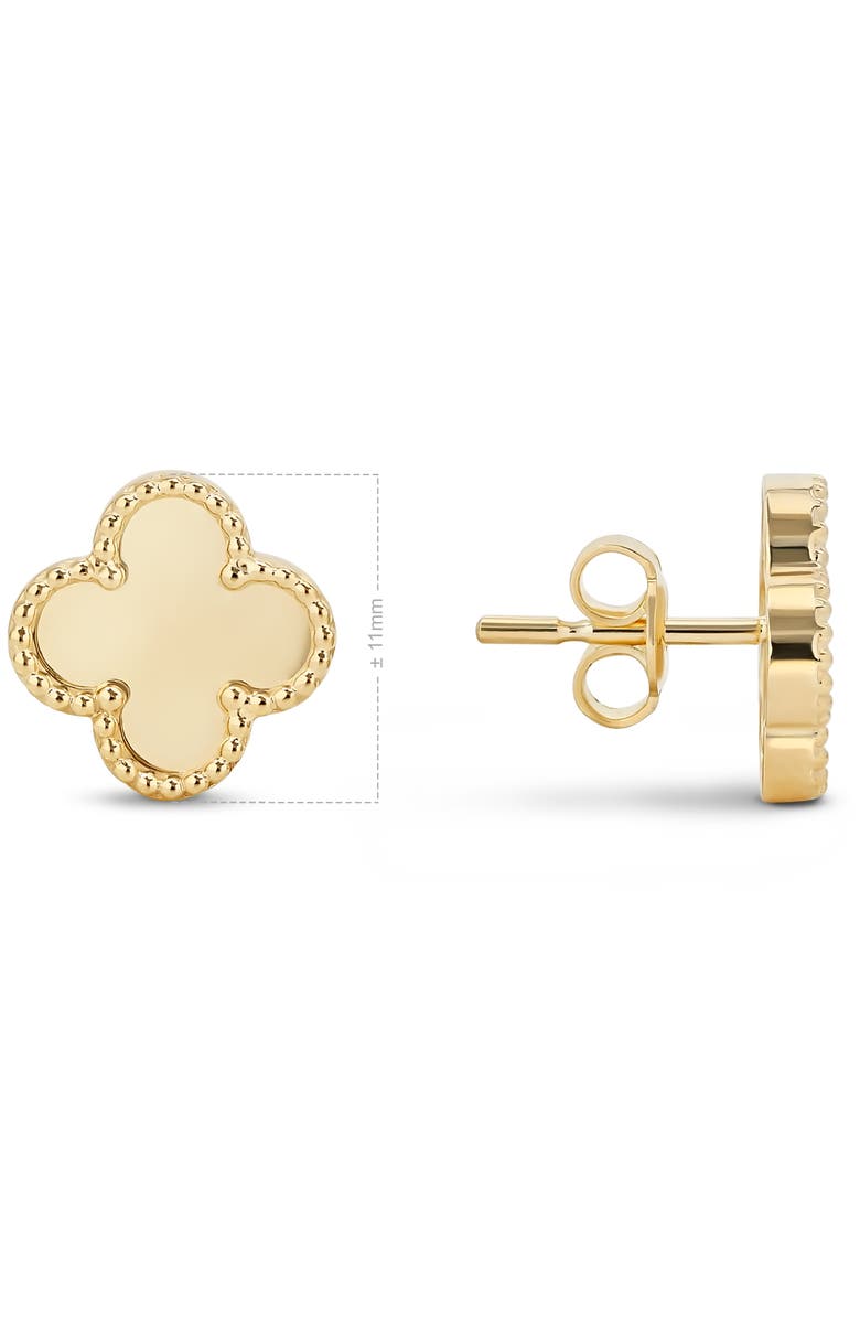 DEVATA Clover Earrings in 14K Gold, 11mm, Alternate, color, Yellow Gold