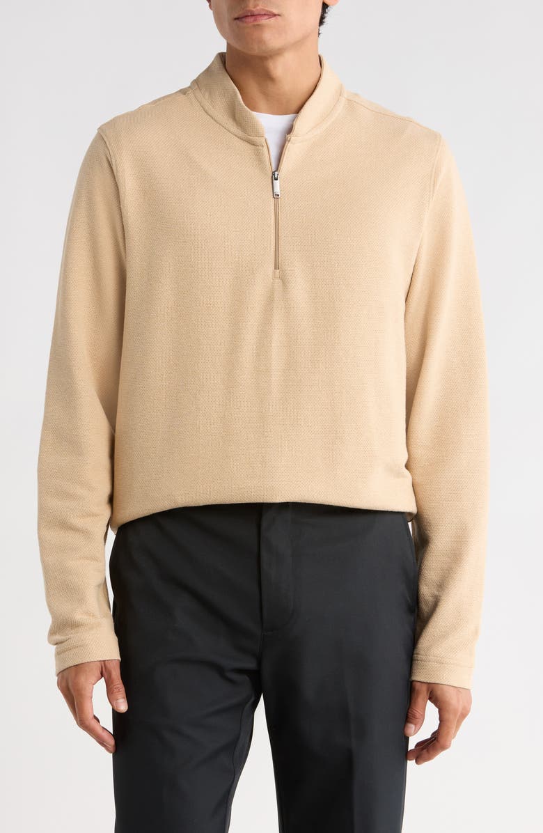Greg Norman Quarter Zip Pullover, Main, color, Dune