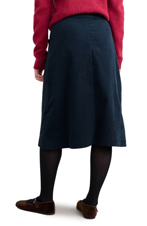 Seasalt Cornwall Forest View Organic Cotton Corduroy A-line Skirt In Black