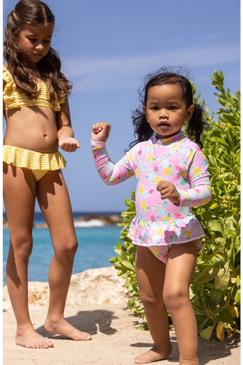 Buttercup Skirted UPF 50+ Long Sleeve One-Piece Swimsuit, Alternate, color, YELLOW