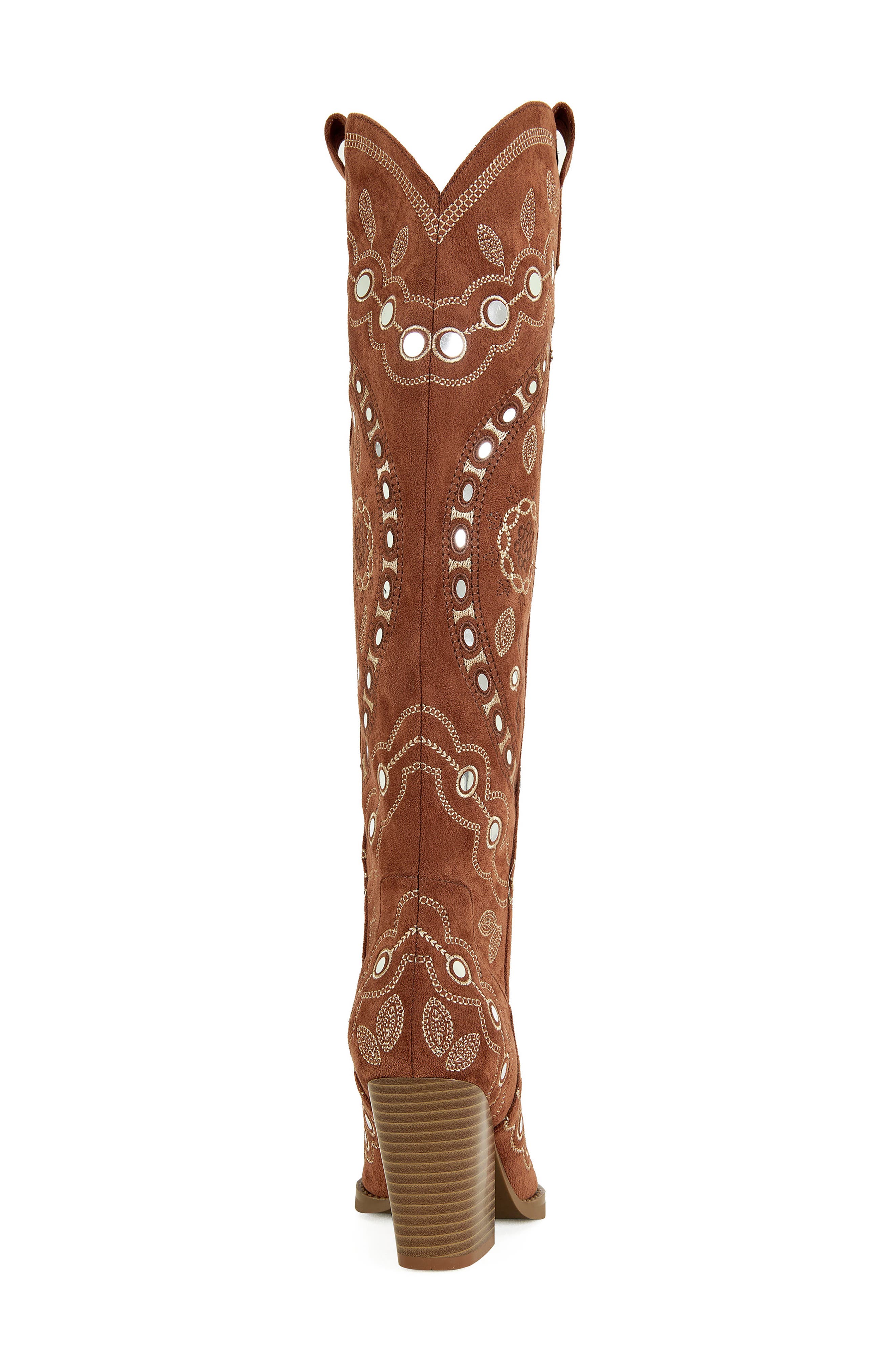 AZALEA WANG Aamina Over the Knee Western Boot, Alternate, color, Tan