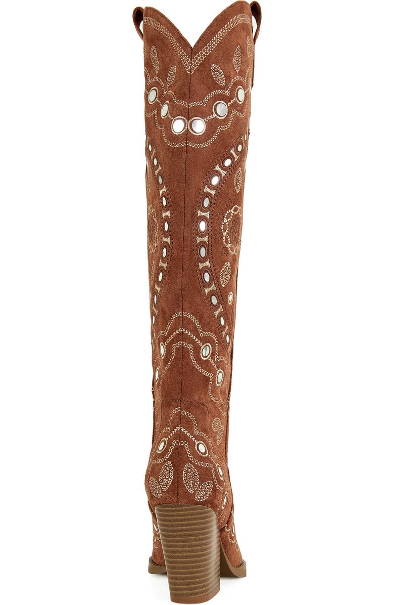 AZALEA WANG Aamina Over the Knee Western Boot, Alternate, color, Tan