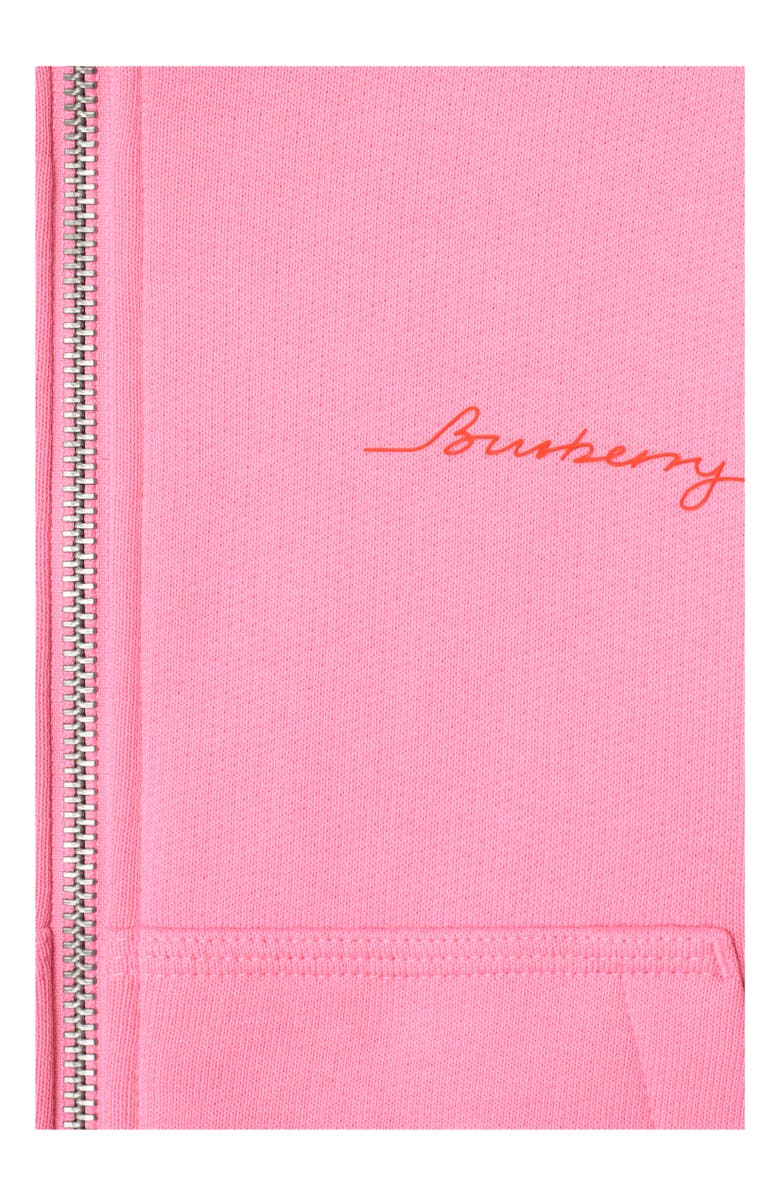 Burberry Cotton Zip Hoodie, Alternate, color, Blossom