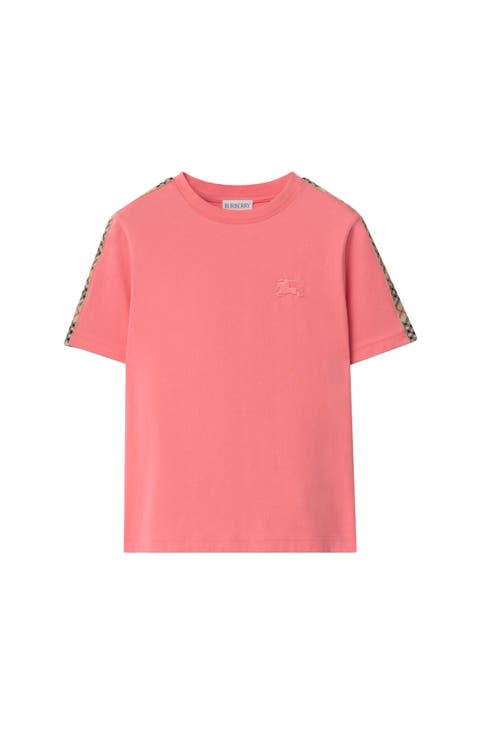 Check Trim Cotton T-shirt