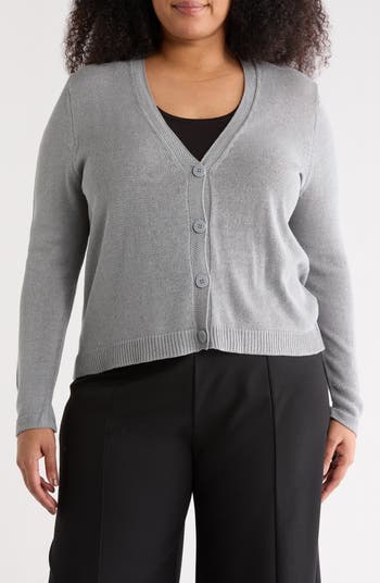 MAX STUDIO V-Neck Button Front Cardigan | Nordstromrack