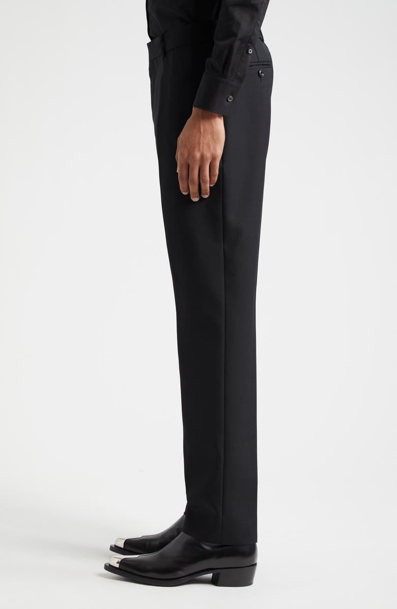 McQueen Wool Gabardine Cigarette Trousers, Alternate, color, Black