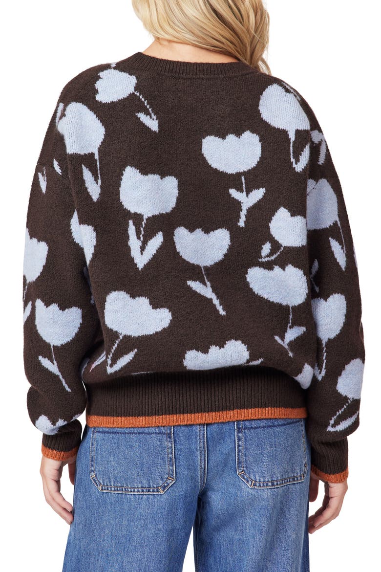 Crewneck Pullover Sweater, Alternate, color, SEAL BROWN/ TULIP