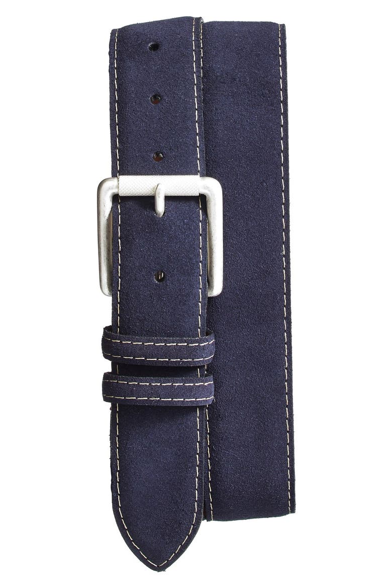 Suede Belt, Main, color, NAVY