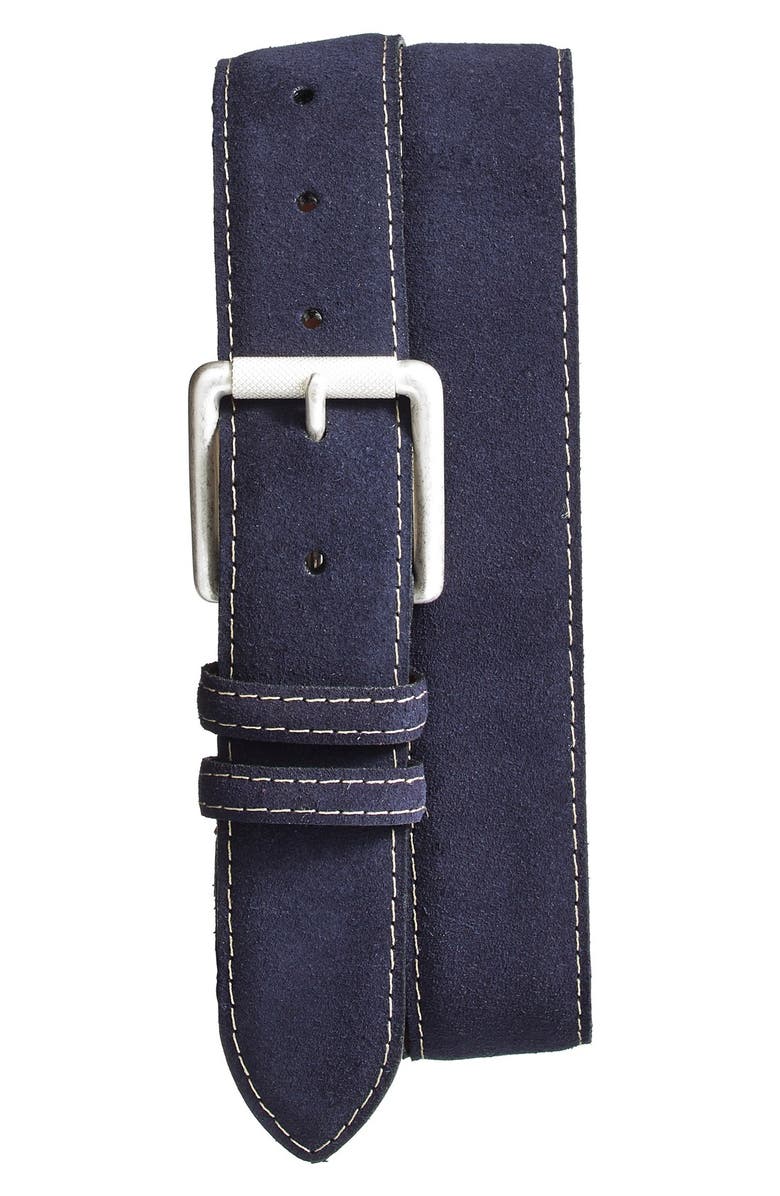 Torino Suede Belt, Main, color, Navy