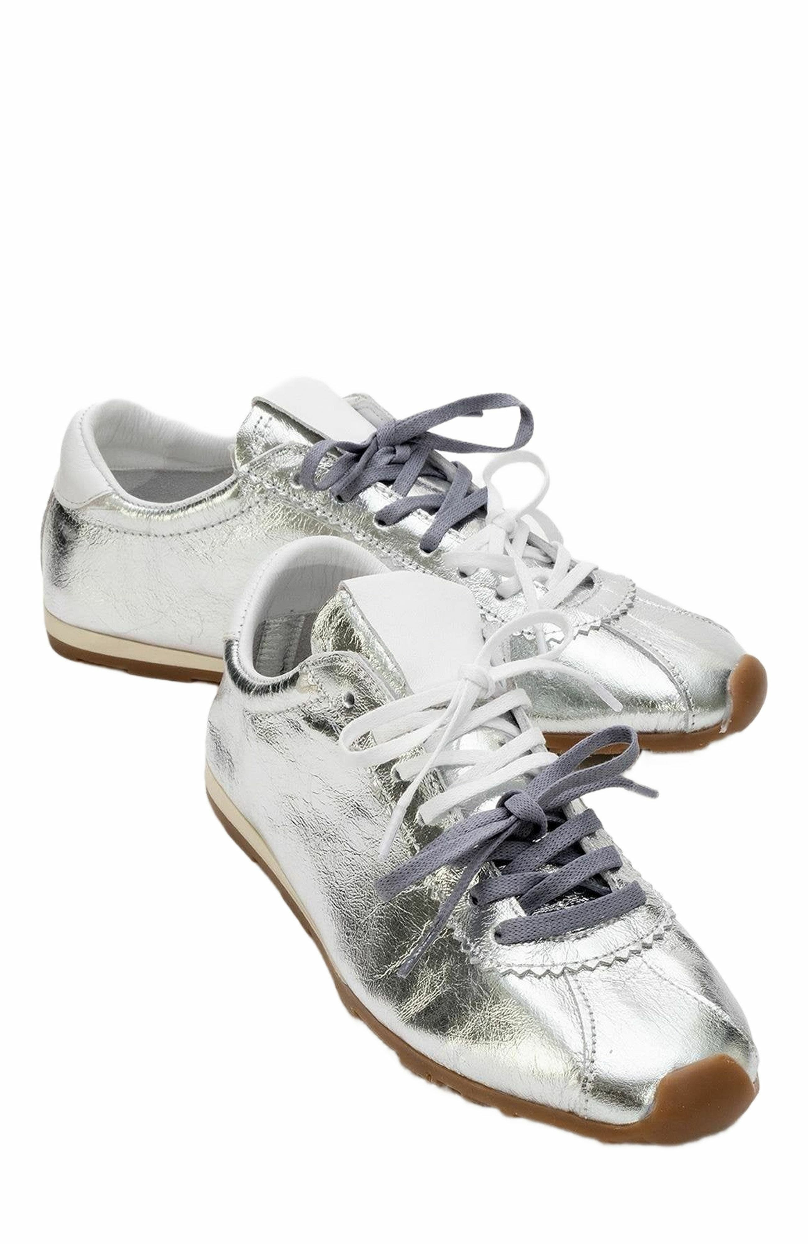 Forever 
Always Shoes Crea Leather Sneakers, Main, color, Silver Leather