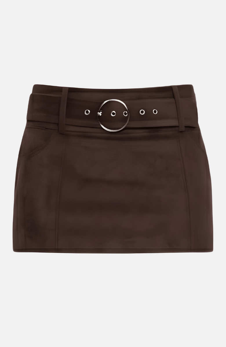 OW Collection ZELDA Mini Skirt, Alternate, color, Brown