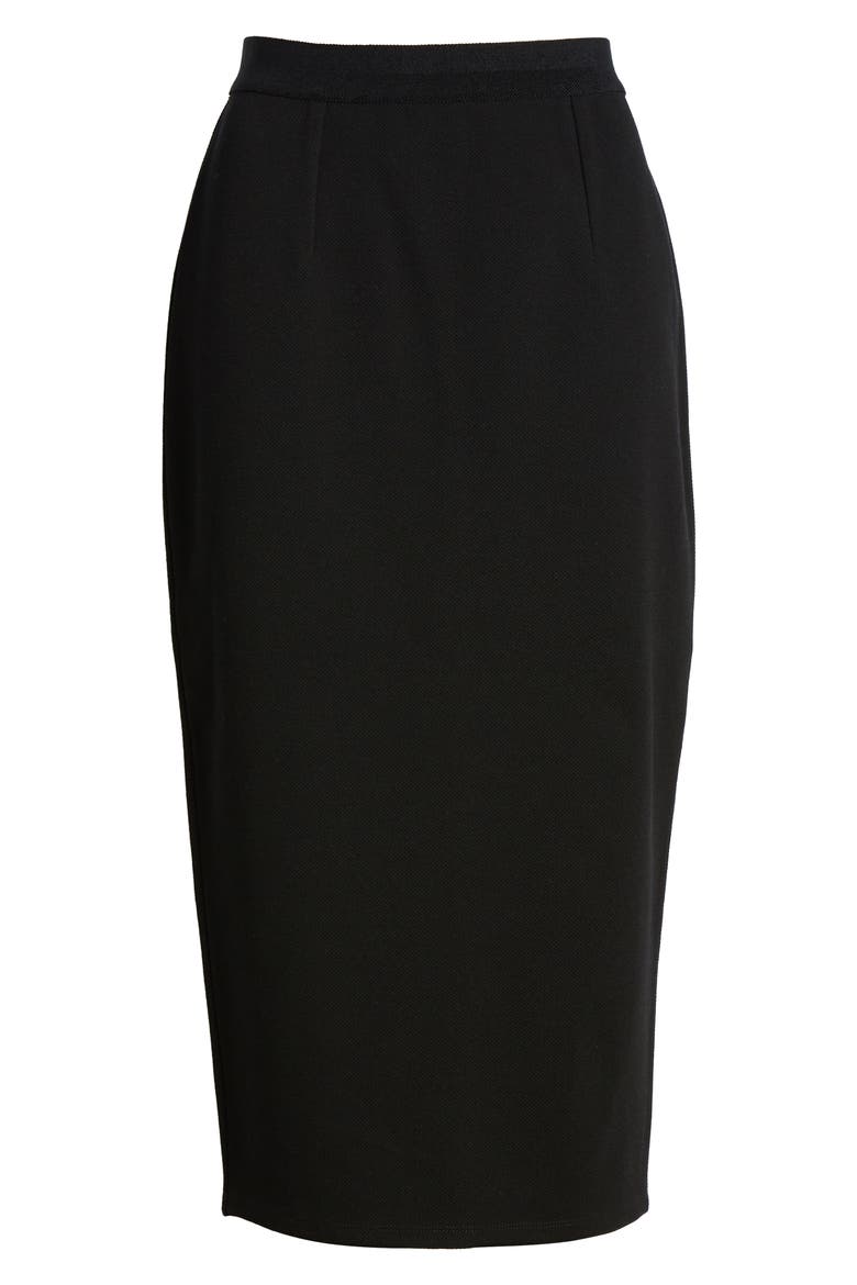 Pique Ponte Skirt, Alternate, color, BLACK