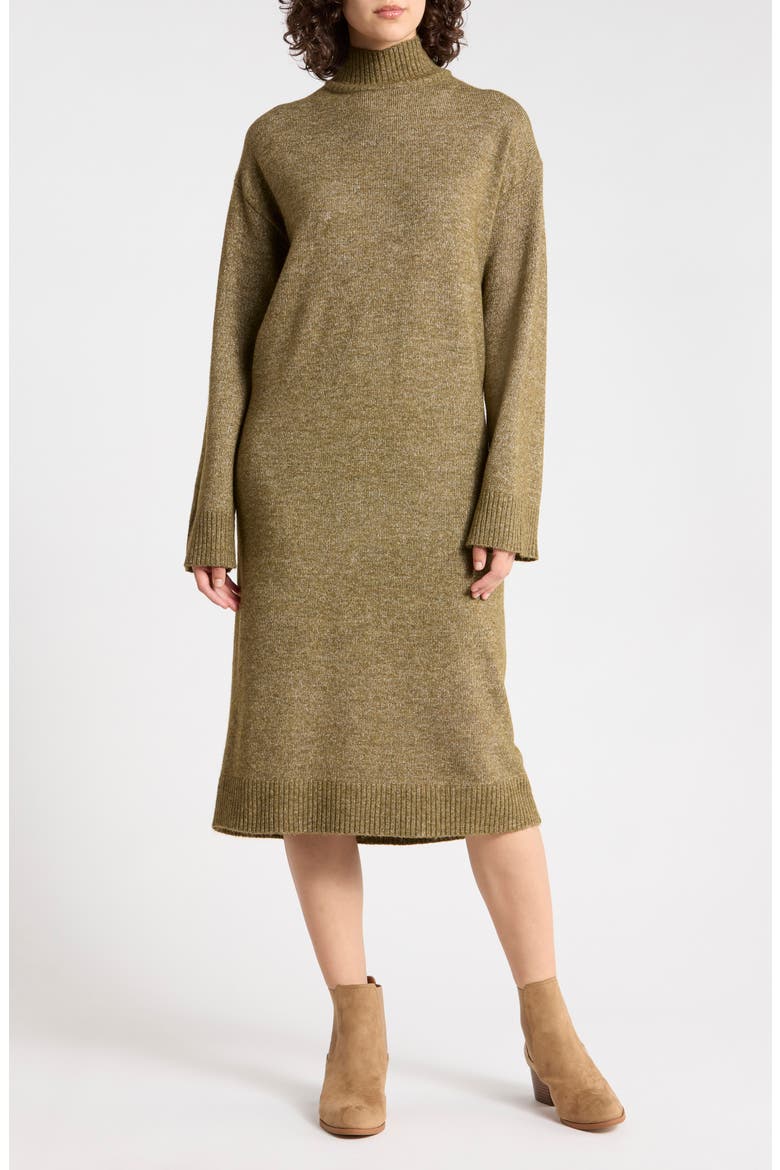 mockneck sweater dress Black Mock Neck Ribbed  PinkBlush Slit Mock Neck Long Sleeve