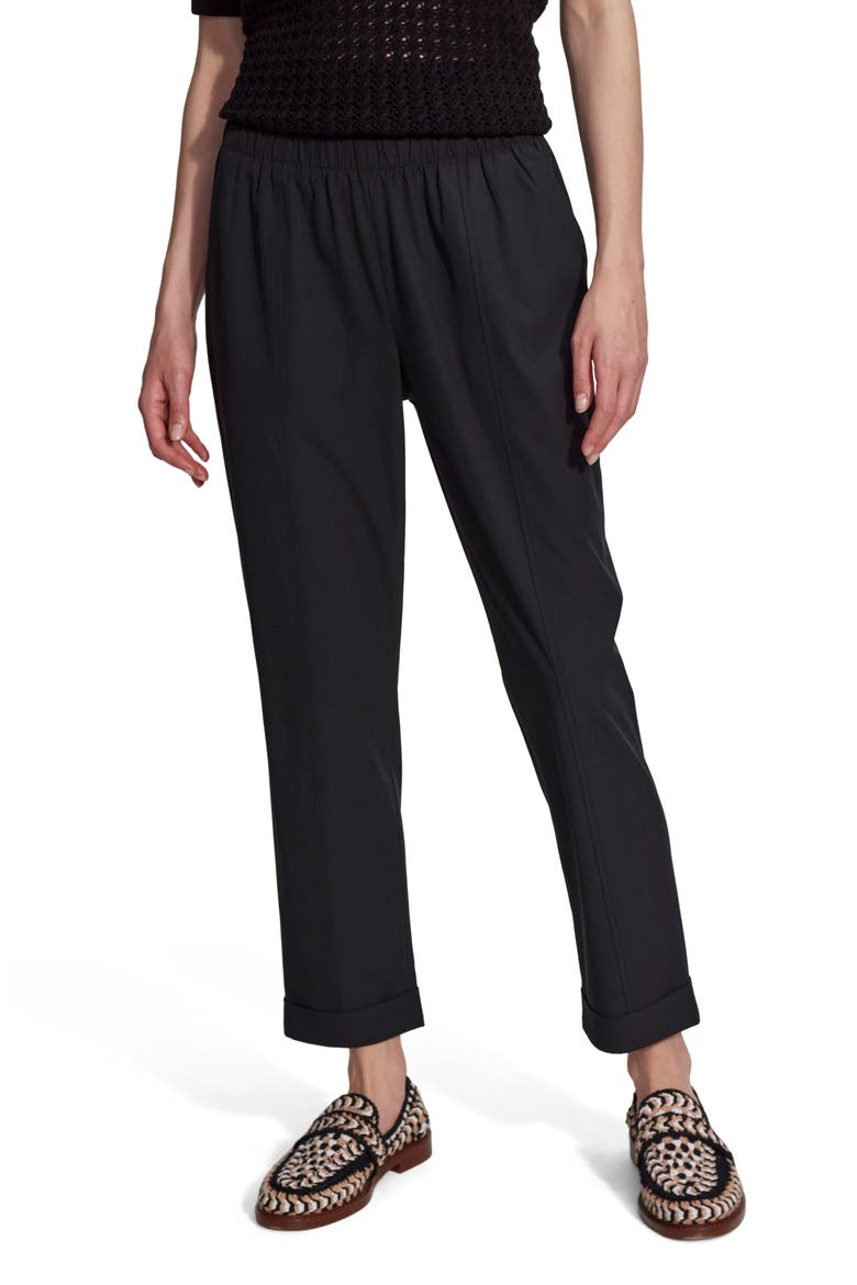 Everyly Cuff Tapered Pants, Main, color, BLACK