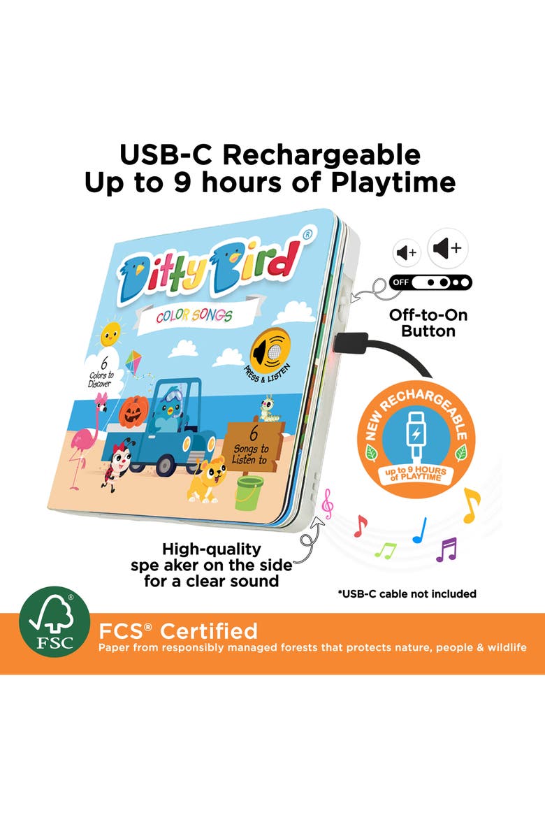 Ditty Bird Color Songs Interactive Musical Sound Book, Alternate, color, Blue