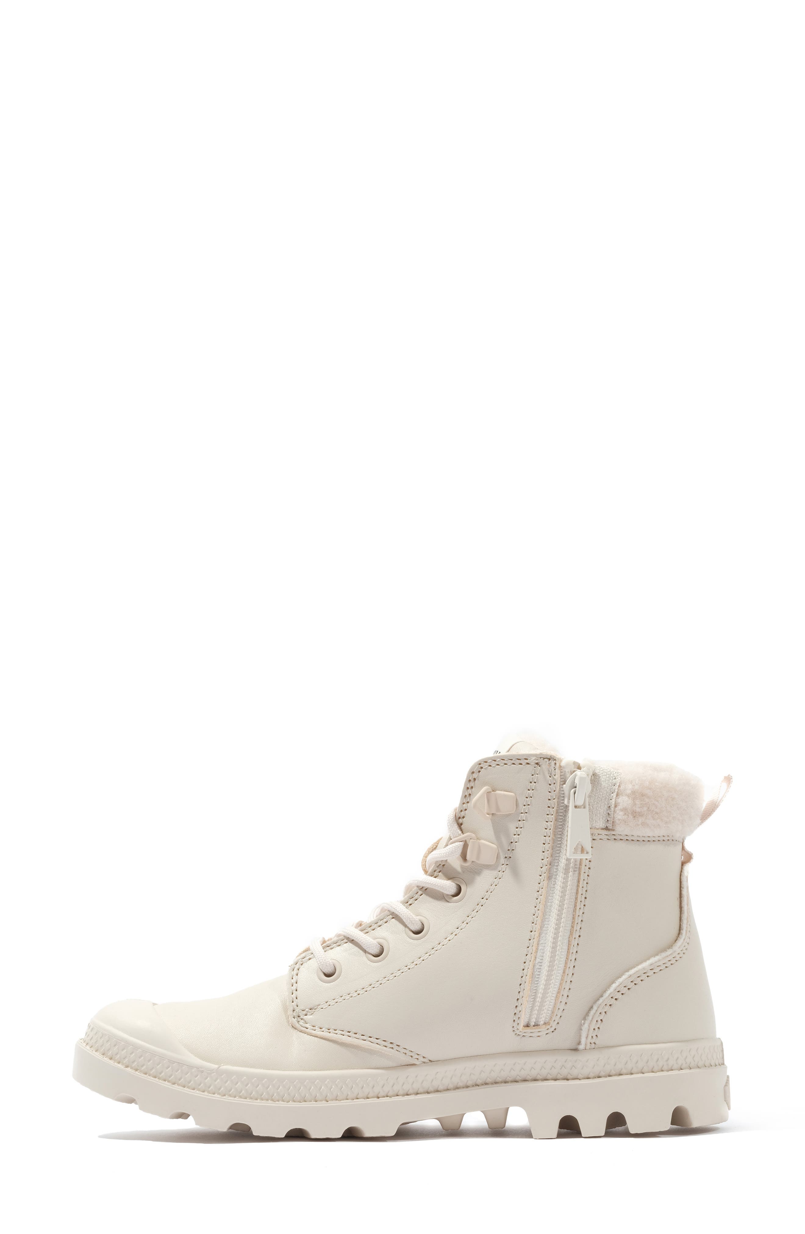 Palladium Pampa Hi Faux Fur Lined Boot, Alternate, color, Almond Milk