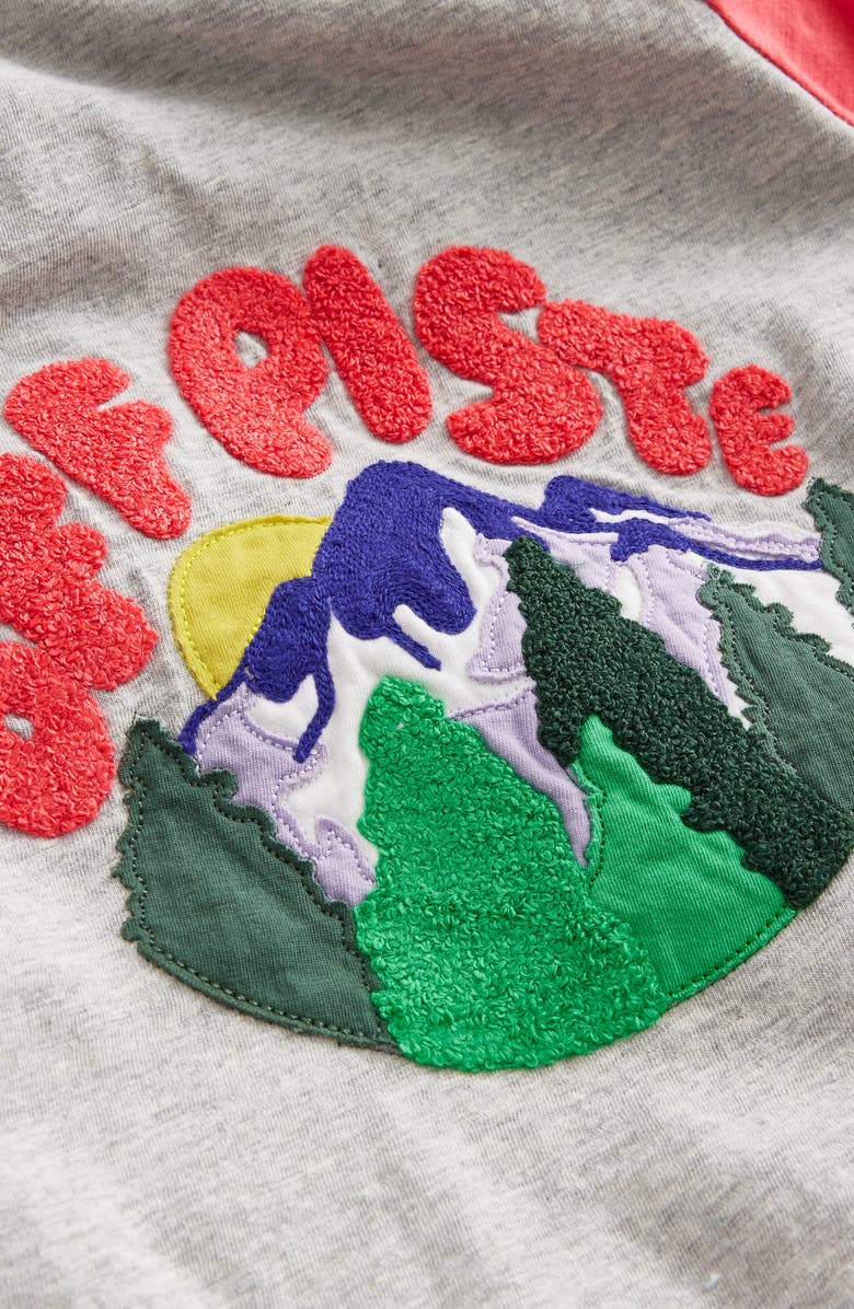 Mini Boden Kids' Off Piste Colorblock Appliqué Cotton Hoodie, Alternate, color, 