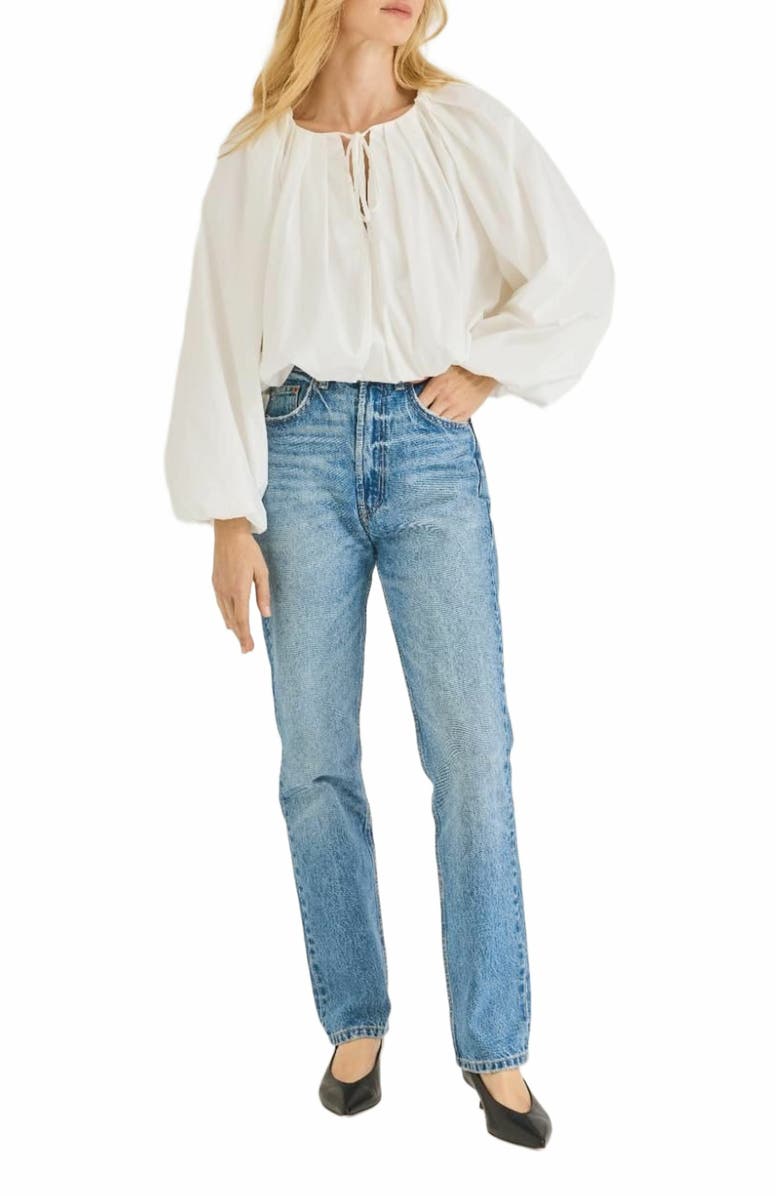 Rebecca Taylor Rhodes Poplin Top, Alternate, color, Milk