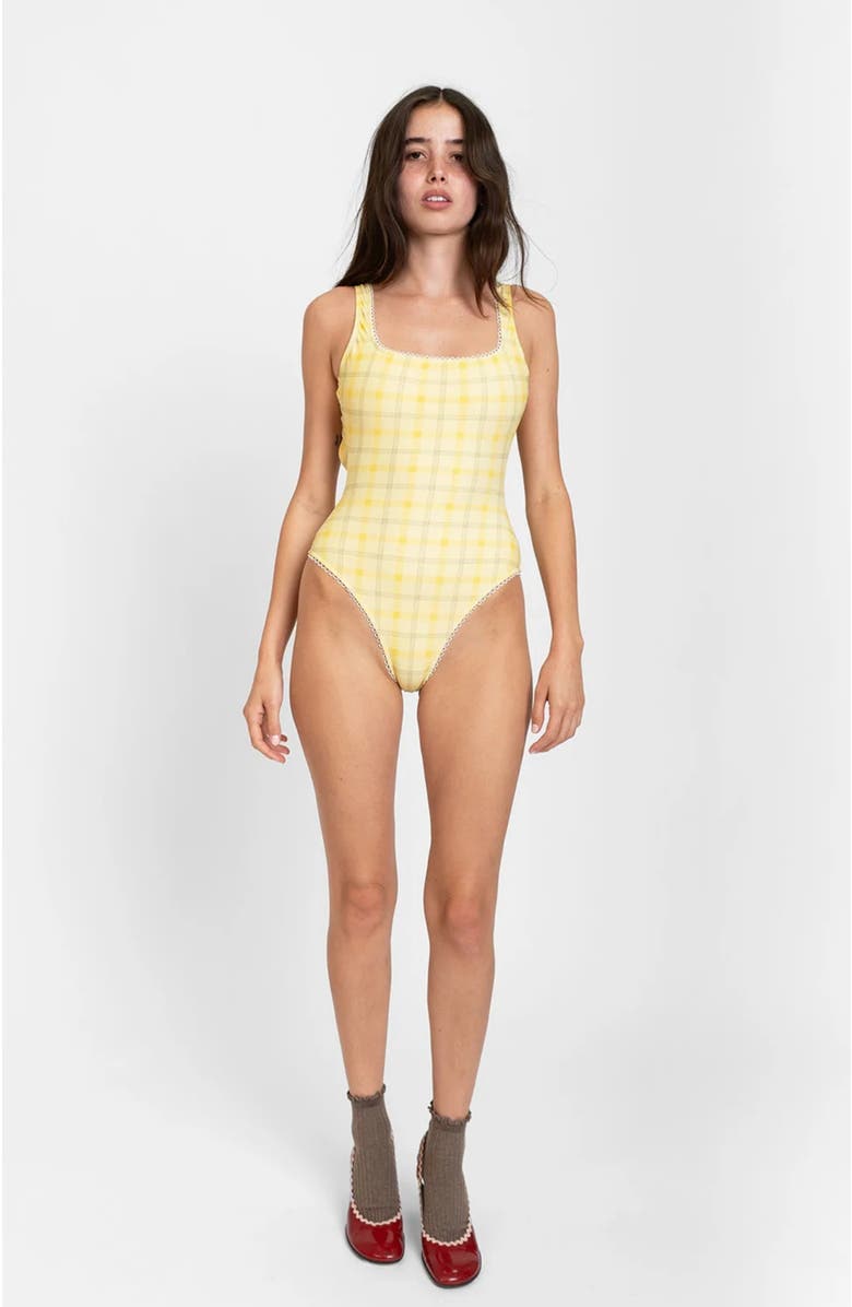 Oddli One Piece, Alternate, color, Yellow Plaid