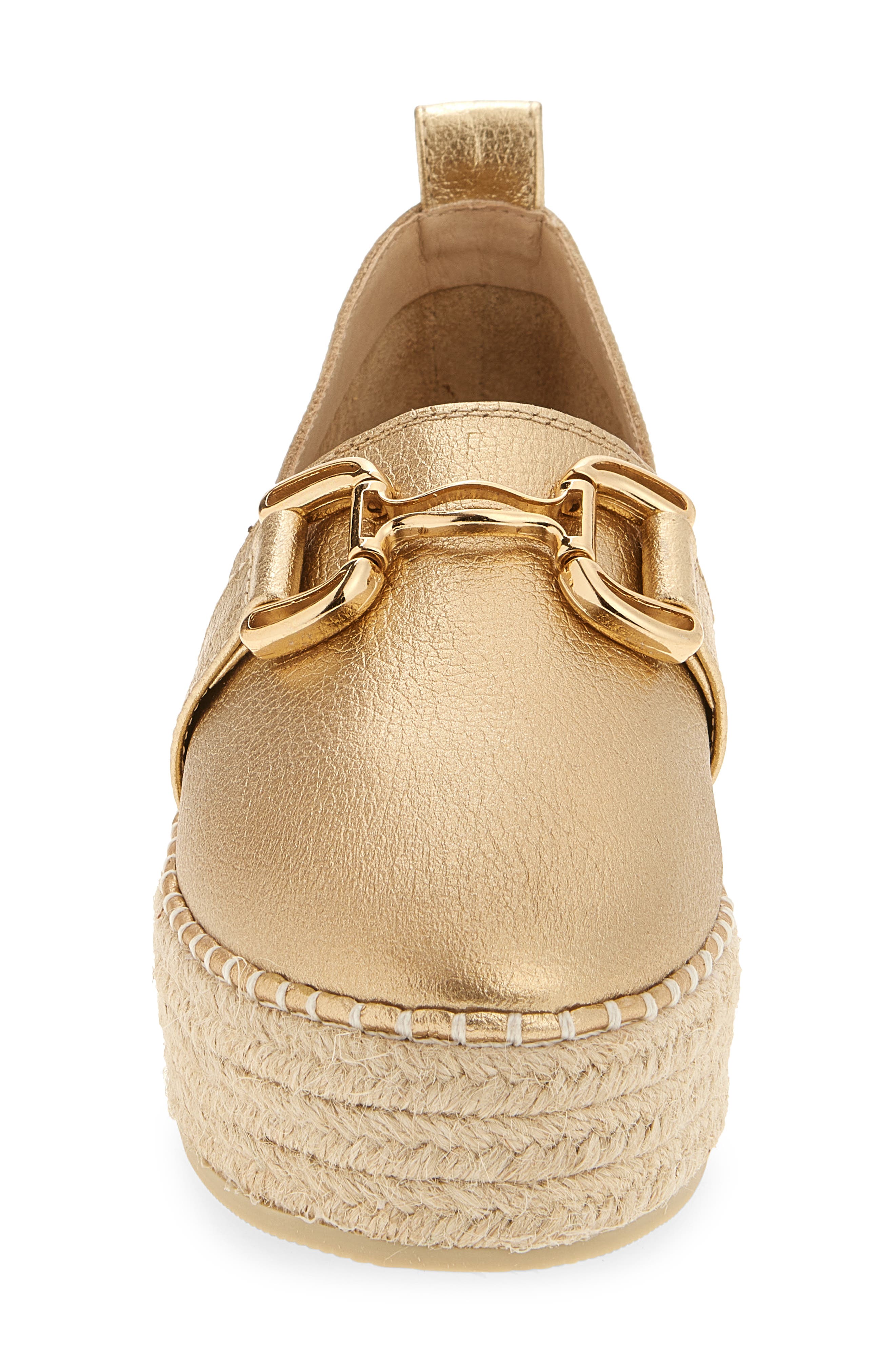 Nabi Platform Espadrille, Alternate, color, GOLD LEATHER