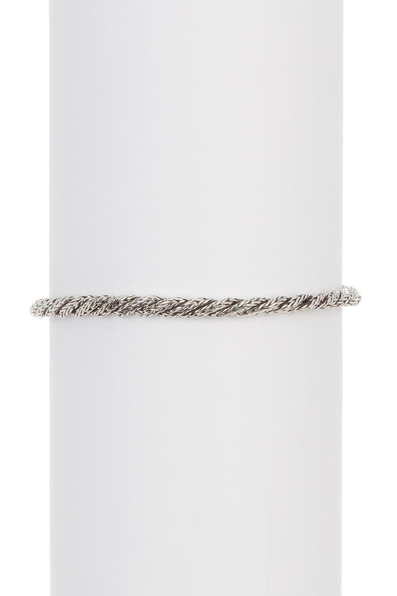 Sterling Silver Twist Chain Black Spinel Bracelet, Alternate, color, BLACK