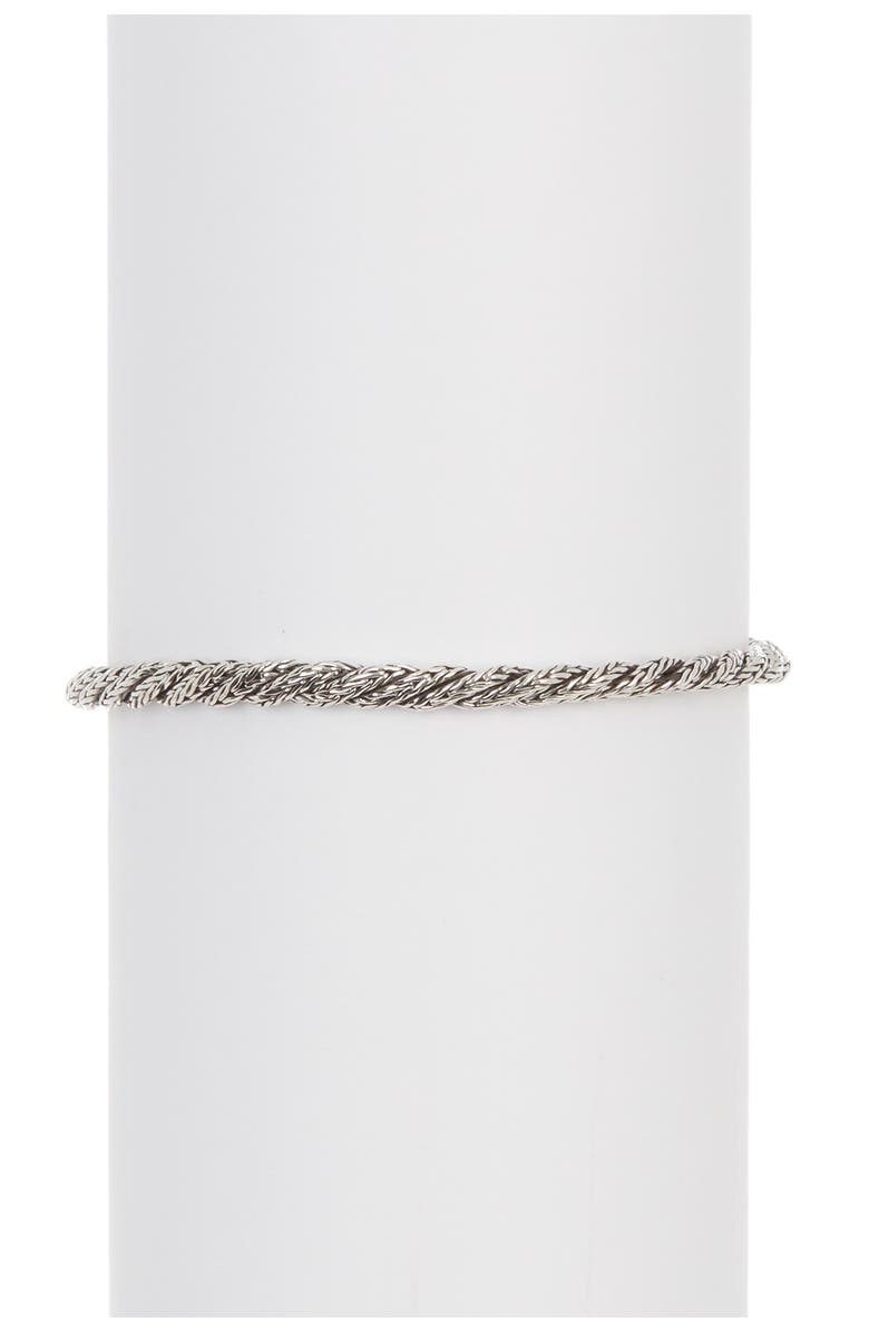 John Hardy Sterling Silver Twist Chain Black Spinel Bracelet, Alternate, color,