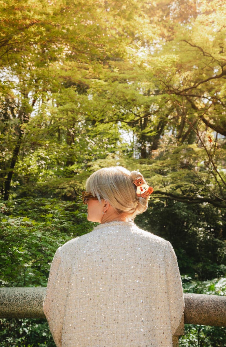 Solar Eclipse Mama Bear Hand Painted Claw Clip, Alternate, color, Cream