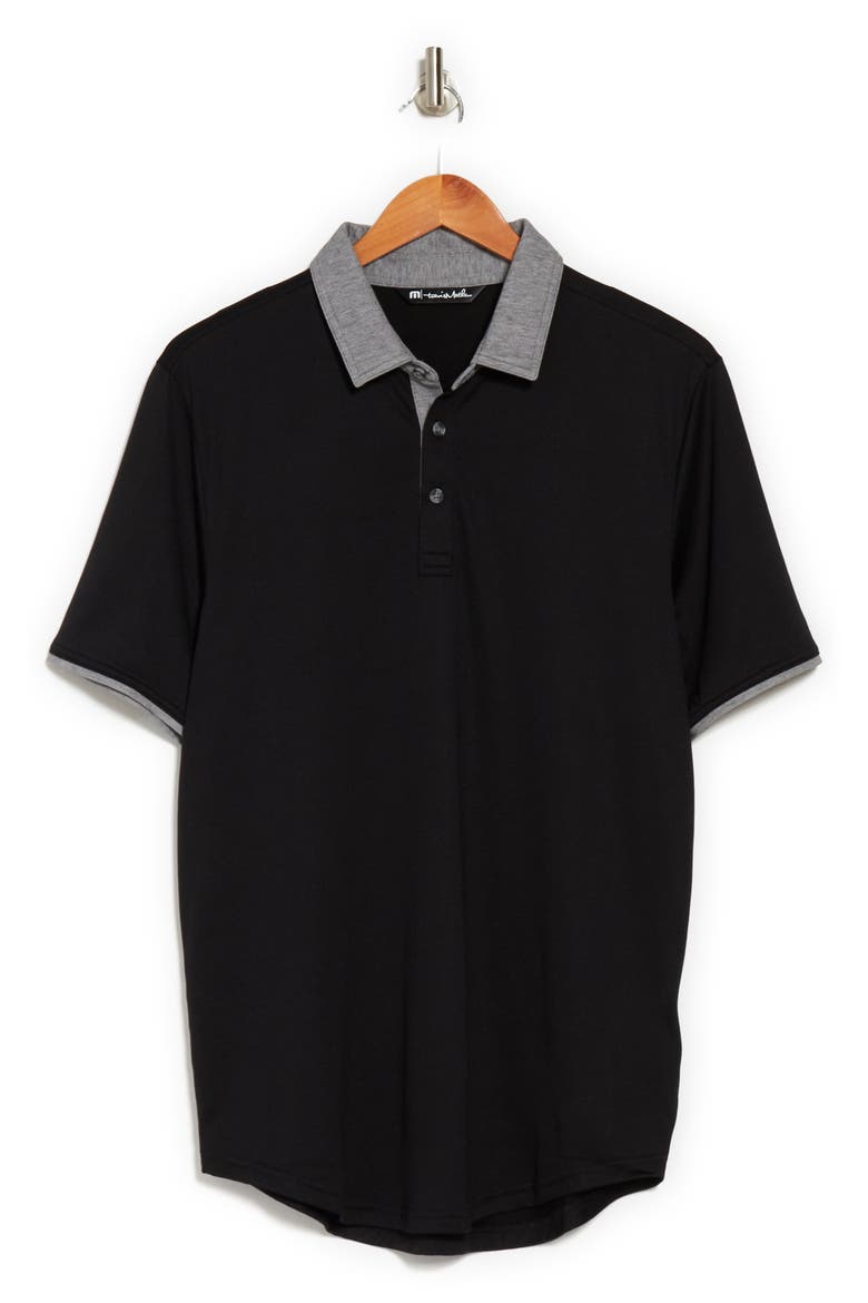 The Scoop Short Sleeve Polo, Alternate, color, BLACK