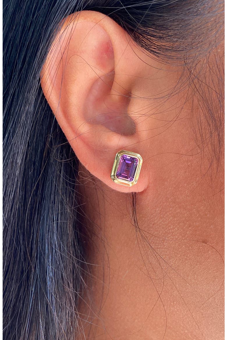 Manhattan Stud Earrings, Alternate, color, AMETHYST