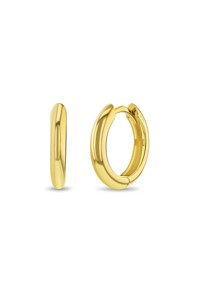 14k Thick Polished Hoops, Main, color, Gold