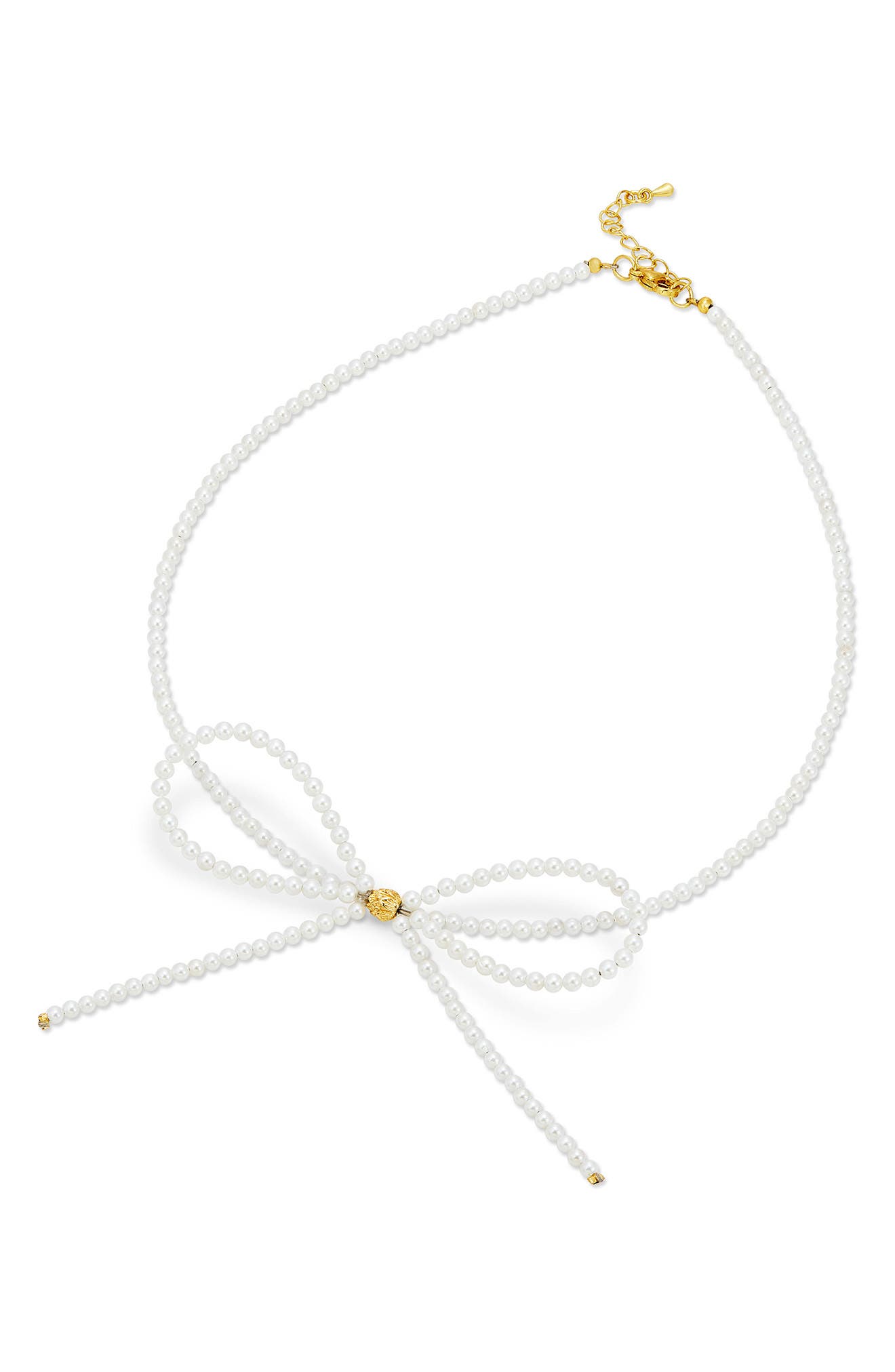Shell Pearl Bow Necklace