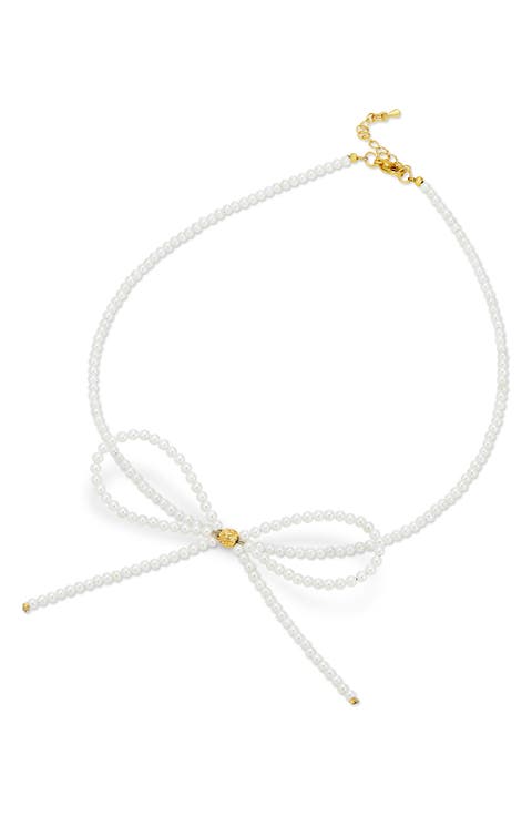 Shell Pearl Bow Necklace
