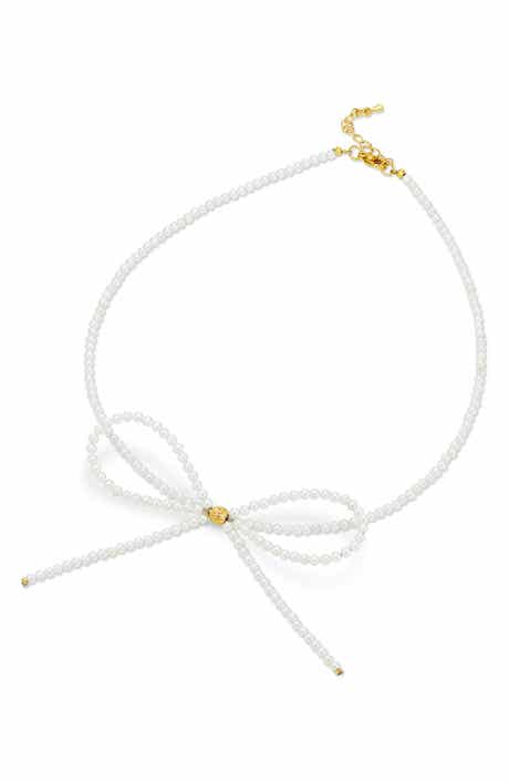 Shell Pearl Bow Necklace